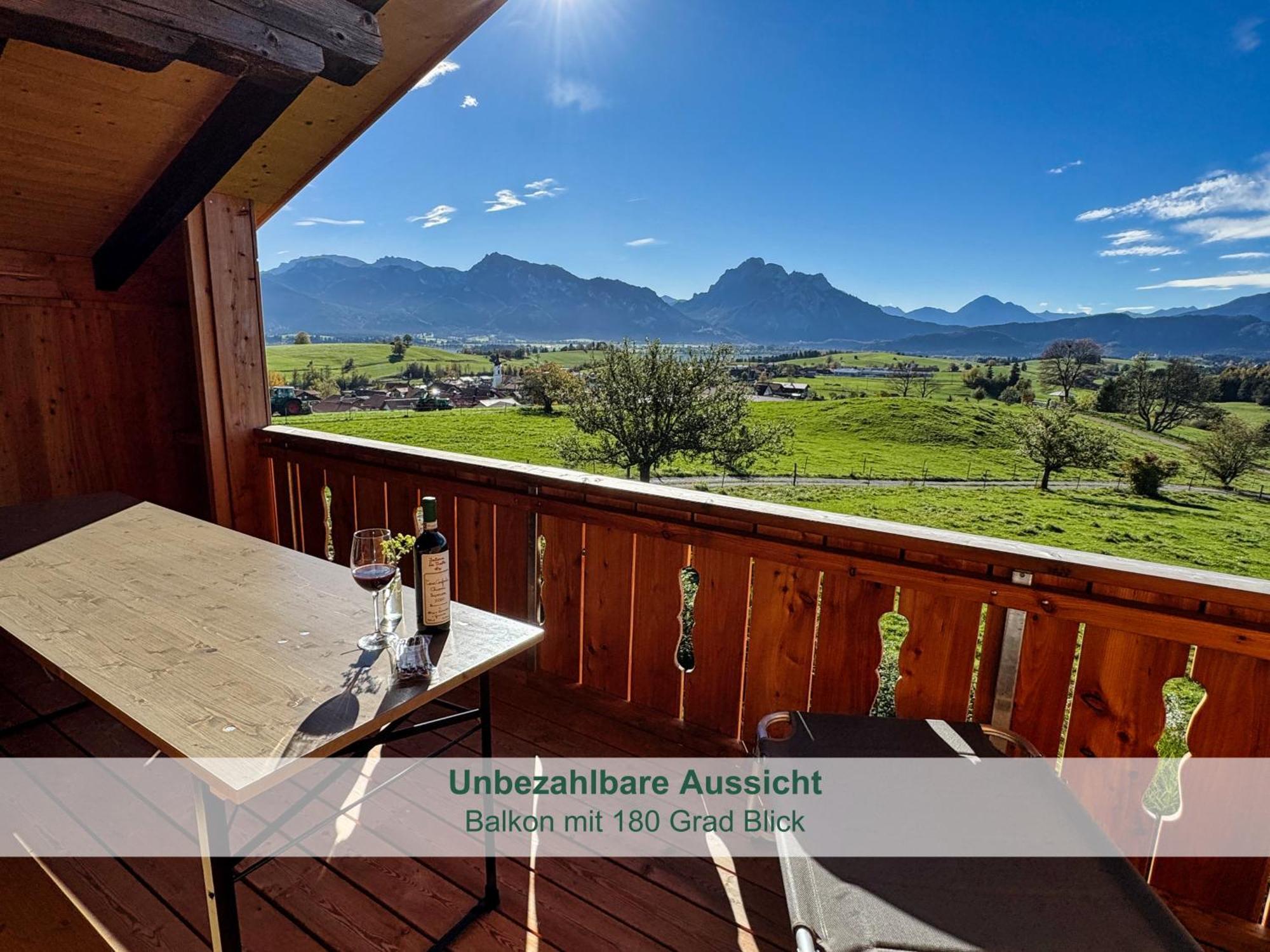 - - Biohof Stoeger - Panoramasuedbalkon - Grandiose Aussicht Auf See, Berge Und Schloss Neuschwanstein Apartment Rieden am Forggensee